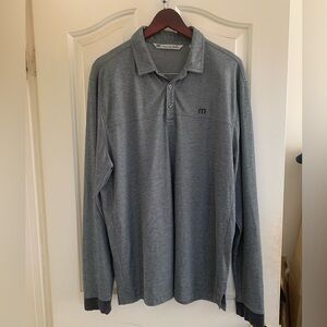 Travis Mathew Longsleeve Grey Polo Golf Shirt, Excellent Condition